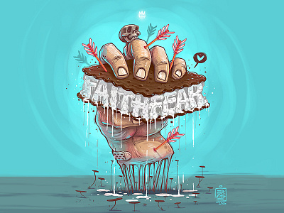 Faith&Fear antonyms blue cream erase faith fear hand ice illustration melting print sale