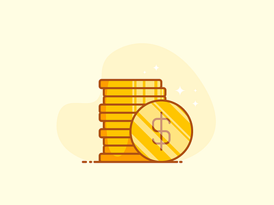 Coins cash cent coin coins dollar dollars icon money outline