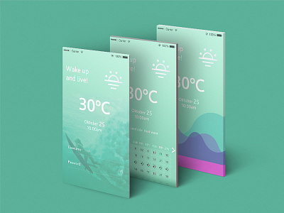 Weather App app teal ui weather