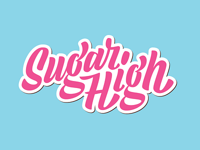 Sugar High lettering sticker sugar sweet