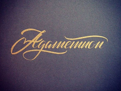 Agamemnon calligraphy lettering print printing screen vector