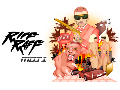 Riff Raff Moji app character design emoji icon icons illustration ios music sticker ui vector