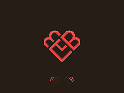 MB + heart monogram concept heart letters logo logotype love monogram simple