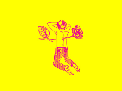 No Spiritual Surrender flower illustration kneeling love man