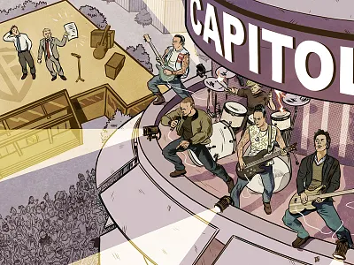 Avenged Sevenfold for Billboard mag editorial illustration metal music