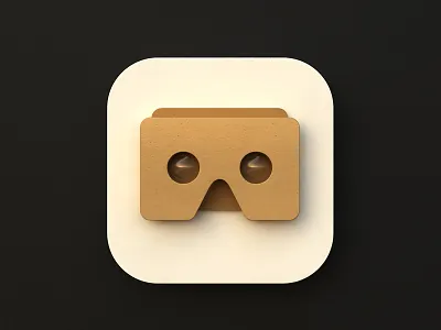 Cardboard 3d app cardboard design google icon icon design vr webshocker