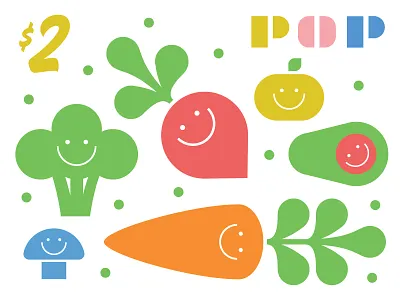 The Power of Produce avocado carrot casual script farm farmers market illustration kids mushroom produce tomato vegetables veggies