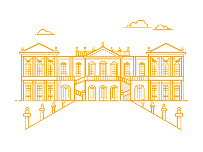 ✨ Villa Fenaroli ✨ // Musement brescia building city flat gold icon illustration italy luxury outline vector villa