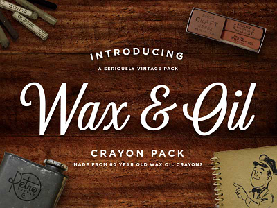 Wax And Oil Vector Brush Pack adobe brushes crayons illustration illustrator oil retro retrosupply vintage wax