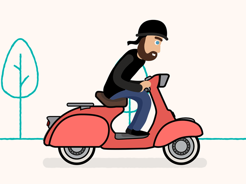 Moped Test Animation after effects character animation looping gif rubberhose plugin