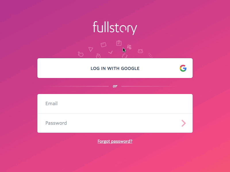 Log in gradient log in pink