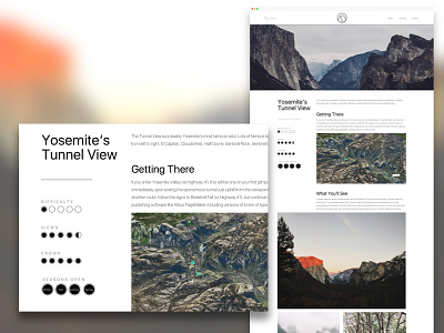 Yosemite Hiking Guide editorial hiking ui web website yosemite