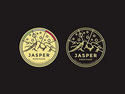 Jasper Pizza cloud italy line lineart logo mount mountain nature pizza