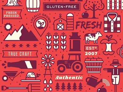 Cider Freshhh! apple beer cider fresh hat plaid scarecrow tractor tree