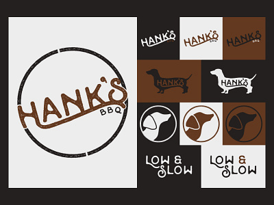 Hank's BBQ - Branding & Identity bbq branding dog food hanks bbq identity logo puppy restaurant vintage