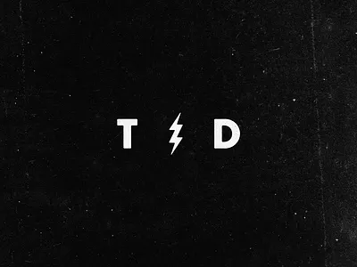Todd Dionne Photography Logo badge branding emblem identity initials lightning bolt logo logotype mark texture type typography