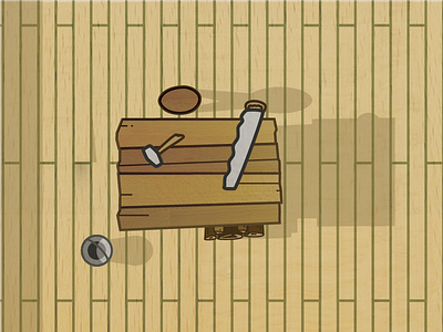 Workbench Illustration board game carpenter illustration overhead ship texture vector wood workbench