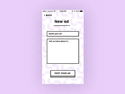 #14 Daily UI Challenge - Ads app dailyuichallenge memphis pastel pattern purple ui