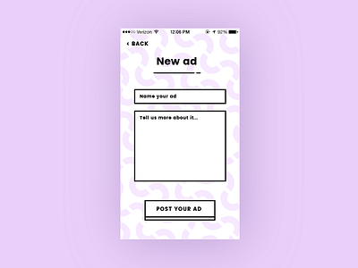 #14 Daily UI Challenge - Ads app dailyuichallenge memphis pastel pattern purple ui