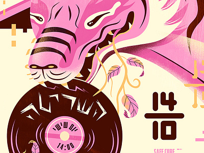 Pink Tiger gig pink poster print tiger