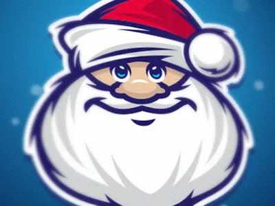Santa beard character christmas holidays mascot new year santa claus vector winter