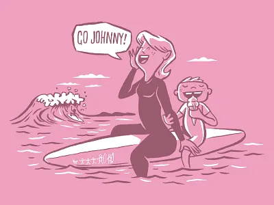 The Surfing Mom archetypes characters handrawn kronk mom southafrica studiokronk surfing zigzag