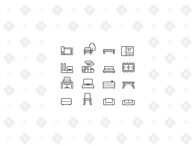 Minimalistic furniture icons flat furniture icon icons minimalistic monochrome website