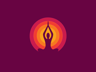 Pen+Yogi gradient logo negativespace nib pen silhouette sun tales writer yoga