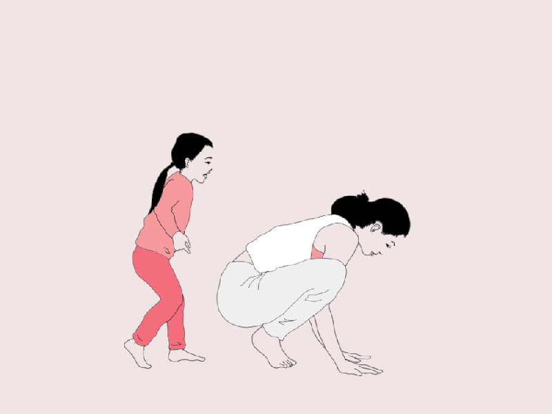 Lotus animation art daughter drawing family flower hand drawn loop lotus love mother yoga