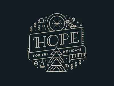 Hope for the Holidays advent christmas church holiday hope illustration line art vector