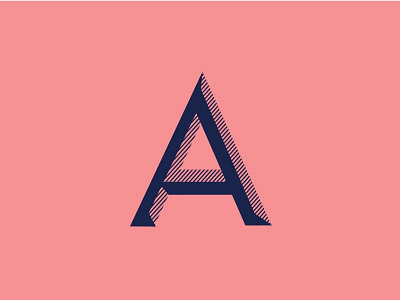 'A' a blue futura icon logo pink type typography