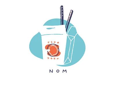 Take out box chopsticks fill illustration line