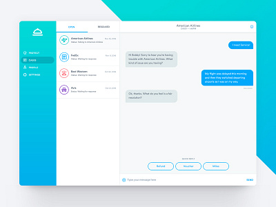 Service - Web App app bot chat gradient interface message messaging ui web