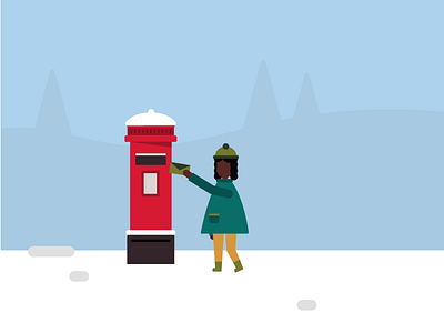 Christmas christmas girl illustration letter outdoors person postbox winter