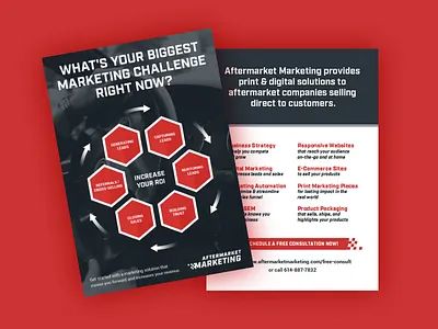 Flyer for Aftermarket Marketing car flyer marketing print red