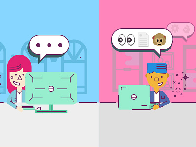 Slack Video Chat illustration line work slack video chat