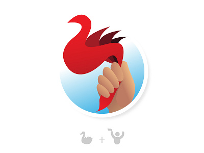 Folklore Dancing Ensemble "Shota" dance dancing duck ensemble folklore hand illustration kosovo logo mark red scarf