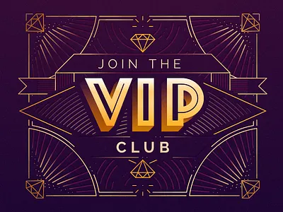 The VIP Club aerolab art deco art déco casino diamond gold illustration premium vip 💎