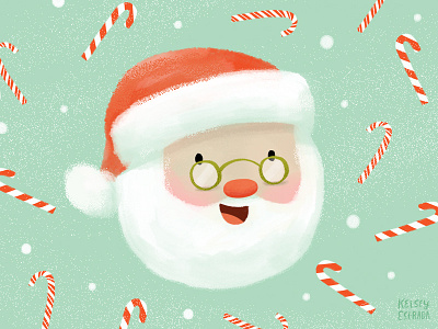 Happy Santa candy candycane christmas cute illustration illustrator kidart santa santaclaus sweets winter