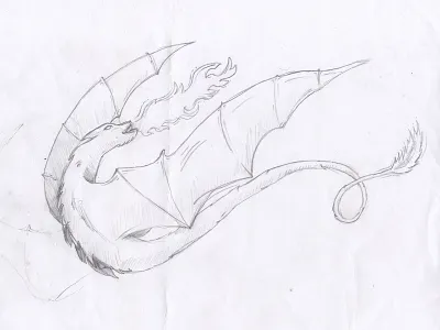 Dragon Sketch dragon paper pencil sketch