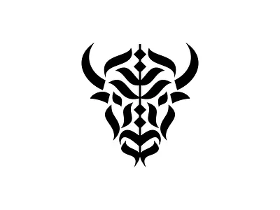 Buffalo animal buffalo calligraphy logo