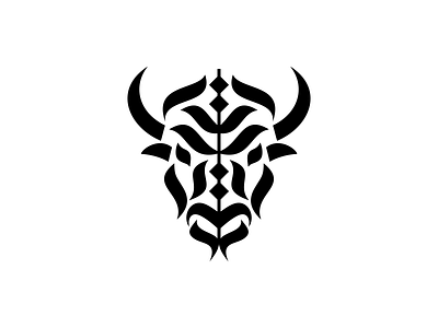 Buffalo animal buffalo calligraphy logo