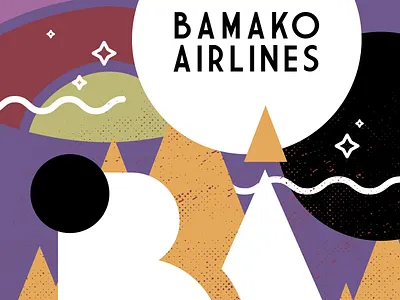 Bamako. inverted rainbow landscape moons mountains stars vector