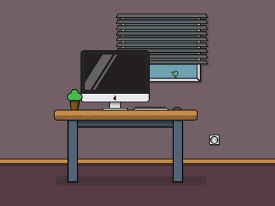 Work Place bird computer flower mac table