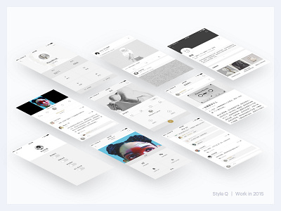 Style Q app black white blog elegant originality simple social ui ux