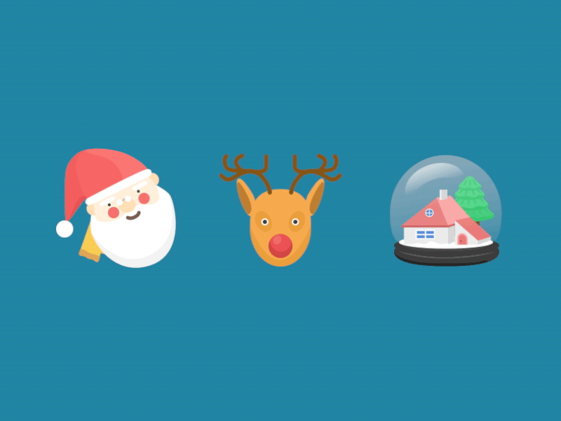 X‘mas animal character christmas claus deer icon illustration santa