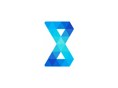 B letter mark / geometric shapes / triangles logo design symbol ai artificial intelligence b computer programs developers geometric triangles infinite infinity loop letter mark monogram logo logo design mark symbol icon s software engineering z