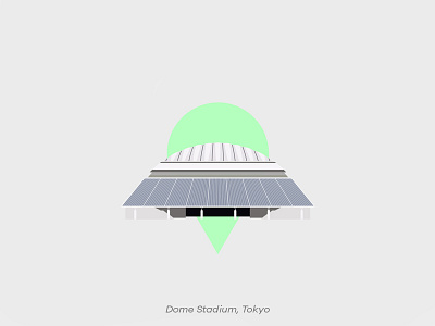 Pin Series: Tokyo dome stadium japan monument pin tokyo vector