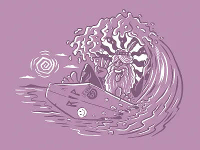 The Bat-Shit-Crazy Old Guy archetypes beard characters handrawn kronk oldguy psychedelic ripper southafrica studiokronk surfing zigzag