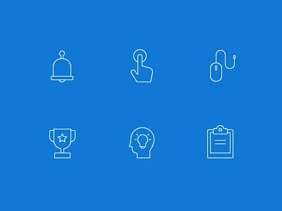 Set of Icons bulb clean icon icons idea ios mobile records tap trophy